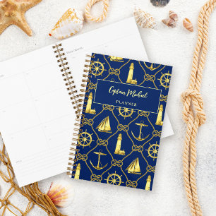 Agenda Capitán Nautical Gold personalizado