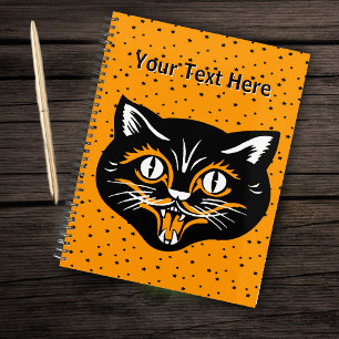 Agenda Cara de Gato Negro Feliz Estrella de Halloween Vin