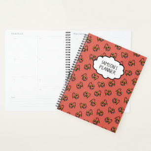 Agenda Cara monstruo de Halloween - naranja/gris