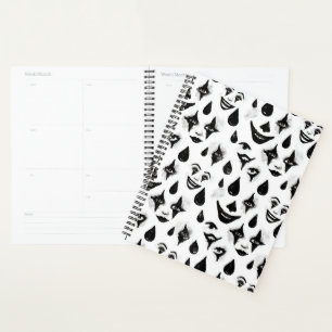 Agenda Caras de payaso de circo en blanco y negro