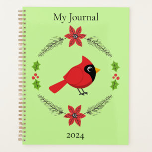 Agenda Cardenal rojo Personalizado con flores