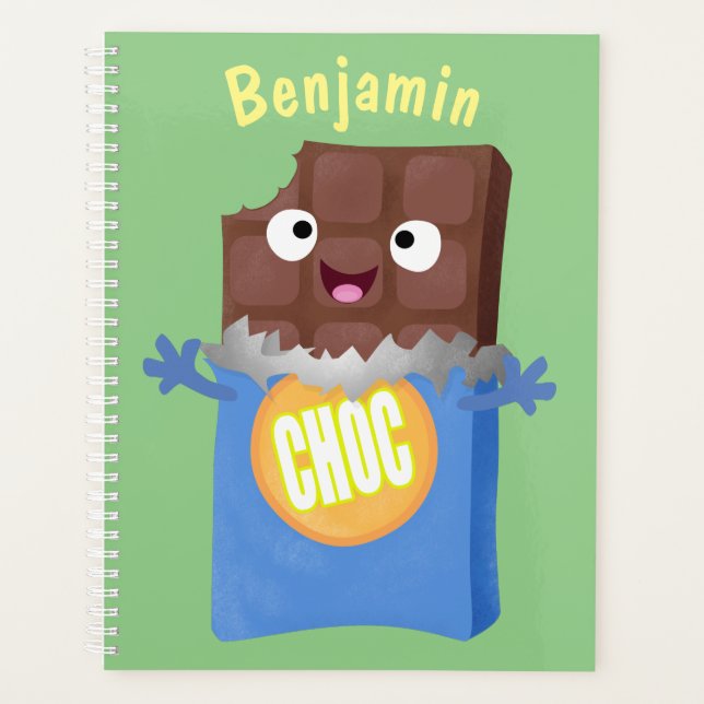 Agenda Caricatura de dibujos animados de un dulce chocola (Anverso)