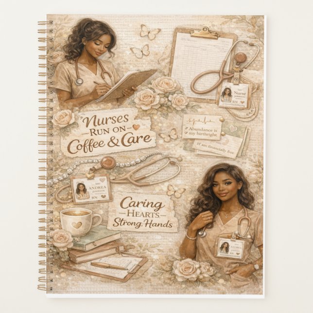 Agenda Caring hearts strong hands coffee lover (Anverso)