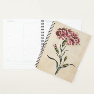 Agenda Carnación floral botánica vintage