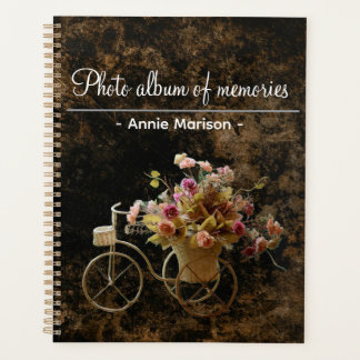Agenda Carpeta de patrones antiguos con imagen de bicicle