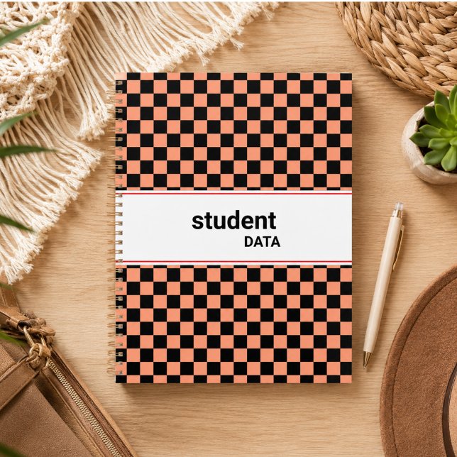 Agenda Carpeta de tablero de ajedrez boho | De moda para  (Boho Checkerboard Binder | Trendy Back to School Planner)