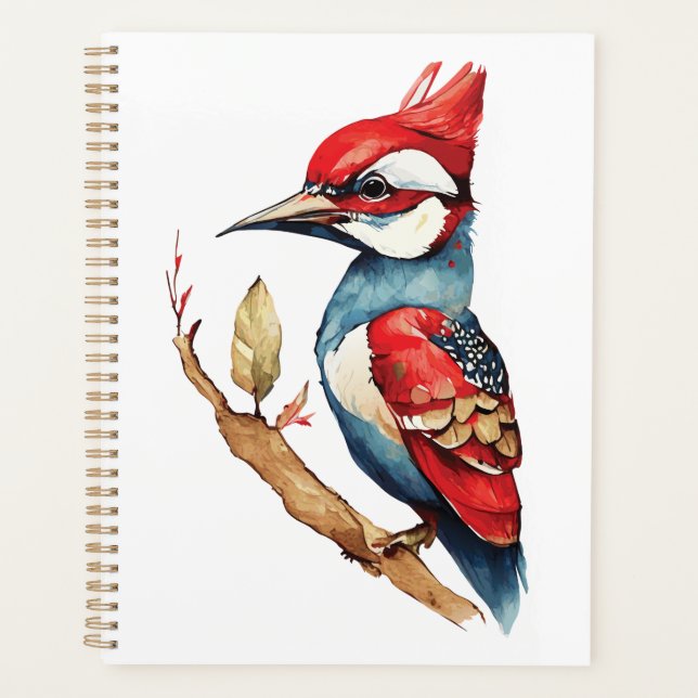 Agenda Carpintero rojo y azul (Anverso)