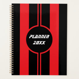 Agenda Carreras Red Black Double Stripes Sports Personali
