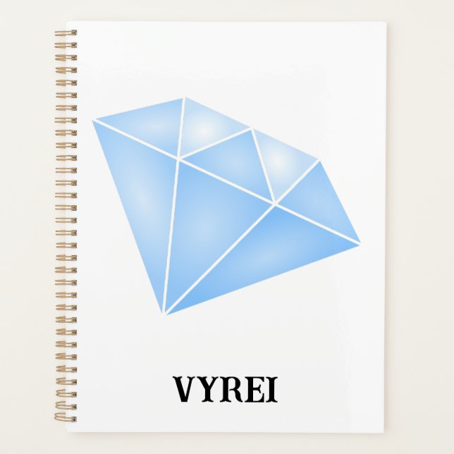 Agenda Carro de brillantes diamantes azules (Anverso)