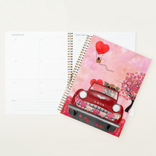 Agenda Carro de conducción de perro chihuahua con corazón