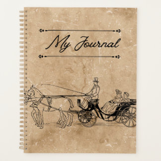 Agenda Carruaje Victoriano Antiguo y Pergamino Envejecido