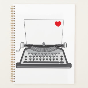 Agenda Carta de amor de máquina de escribir antigua