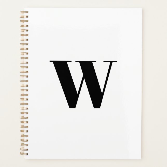 Agenda Carta inicial de personalizado blanco negro monogr (Anverso)