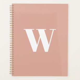 Agenda Carta inicial personalizado rosa polvoriento monog