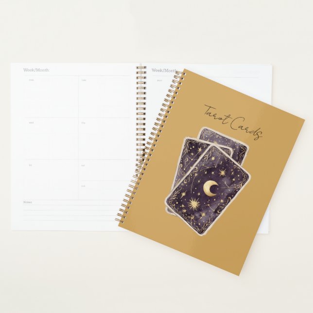 Agenda Cartas de Tarot de Luna Morada Estrellas (Demostración)