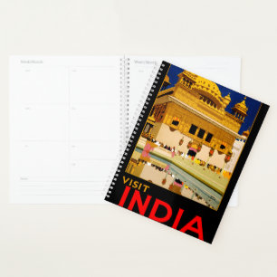 Agenda Cartel de viaje a la India arte vintage indio
