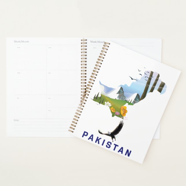 Agenda cartel de viaje de Pakistán mapa (Demostración)