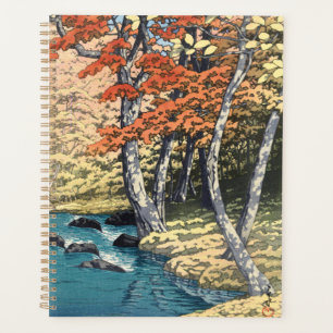 Agenda Cartel Shin-hanga del Arce Rojo Japonés del Río
