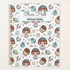 Agenda Cartoon Space Back to School Supplies Teachers 