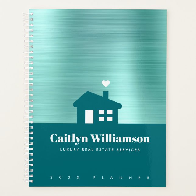 Agenda Casa profesional del corredor inmobiliario verde v (Anverso)