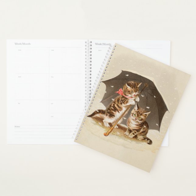Agenda Cat Kitten kitty bonito vintage antiguo lindo (Demostración)