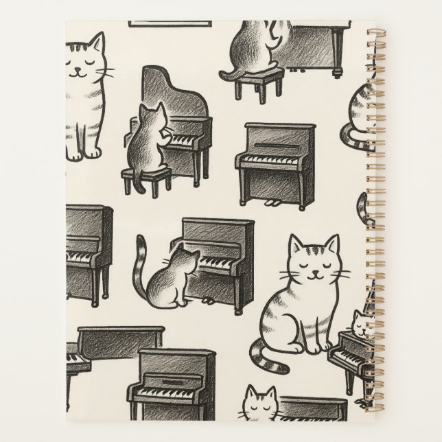 Agenda Cat Planner on the Piano (Reverso)
