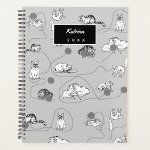 Agenda Cats Cutos Jugando Y Siendo Un Patrón Mal