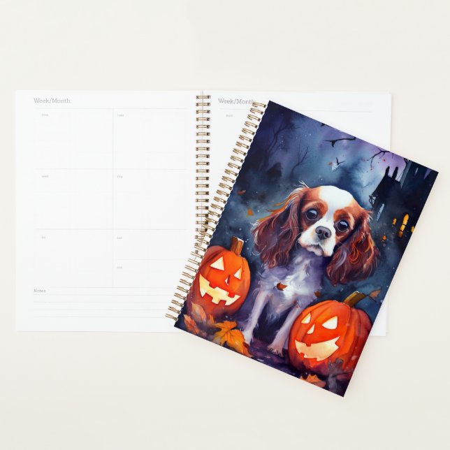 Agenda Cavalier de Halloween King Charles Spaniel (Demostración)