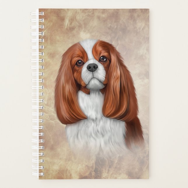 Agenda Cavalier de perro dibujante King Charles Spaniel (Anverso)