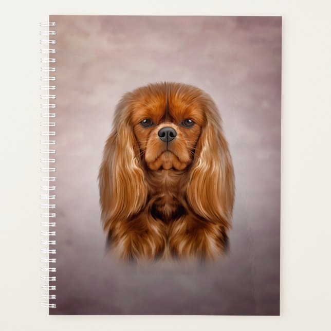 Agenda Cavalier de perro dibujante King Charles Spaniel (Anverso)