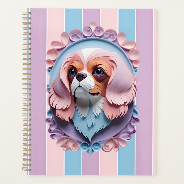 Agenda Cavalier King Charles Pastel Cortar el Arte (Anverso)
