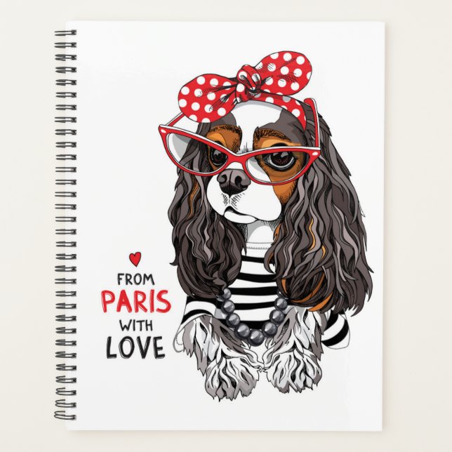 Agenda Cavalier King Charles Spaniel De París Con Amor (Anverso)