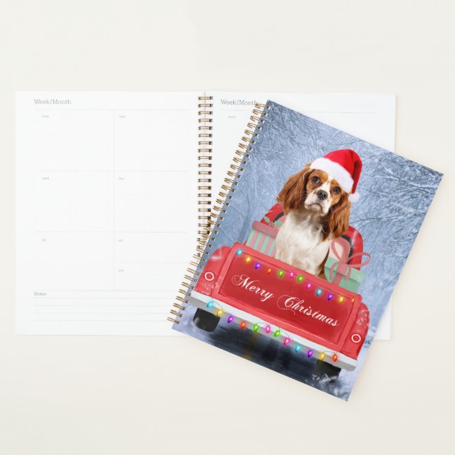 Agenda Cavalier King Charles Spaniel Perro Nieve Navidad (Demostración)