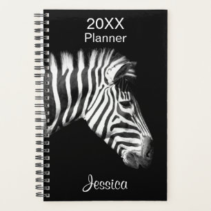 Agenda Cebra con nombre personalizado en blanco y negro