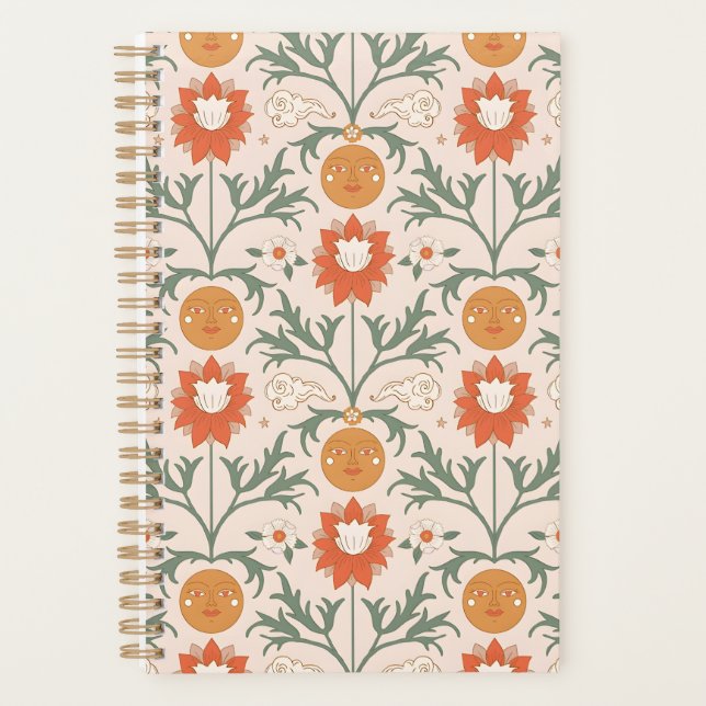 Agenda Celestial Floral Sunburst Seamless Pattern Design (Anverso)