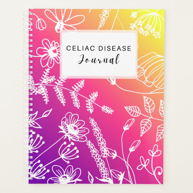 Agenda Celiac Disease Monthly Journal Purple Pink Yellow (Anverso)