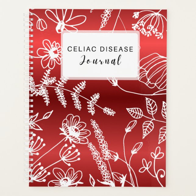 Agenda Celiac Disease Monthly Journal - Red Metallic (Anverso)