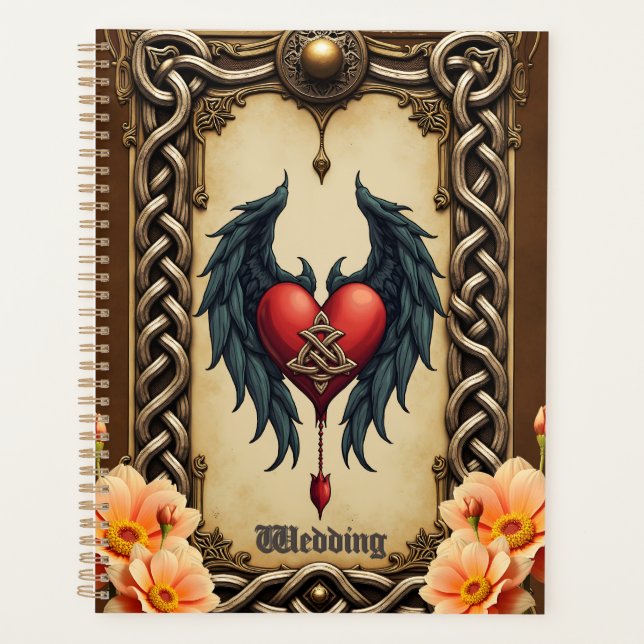 Agenda Celtic elegance with a heart and wings.  (Anverso)