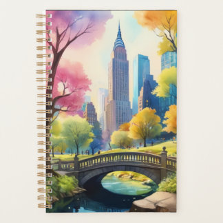 Agenda Central Park of NYC en V Watercolor Painting 1
