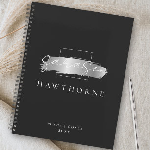 Agenda Cepillo de moda Stroke Black Faux Silver Brush Mon