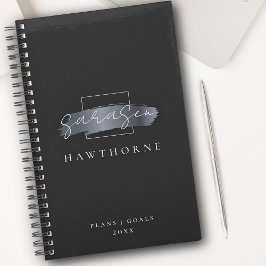 Agenda Cepillo de moda Stroke Black Faux Silver Gray Mono