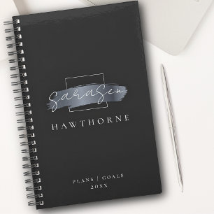 Agenda Cepillo de moda Stroke Black Faux Silver Gray Mono