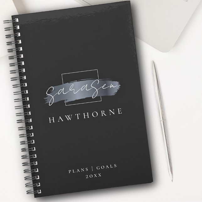 Agenda Cepillo de moda Stroke Black Faux Silver Gray Mono (Subido por el creador)