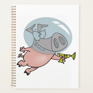 Agenda Cerdo Espacial con Pistola de Rayos Divertido Astr