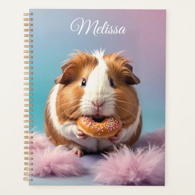 Agenda Cerdo guineano con gradiente Donut Pastel (Anverso)