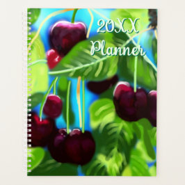 Agenda Cerezas Colgadas De Las Ramas Cerezo Verde Rojo