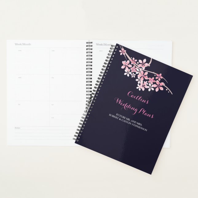 Agenda Cerezo Blossom Pink Marina floral Wedner Planner (Demostración)