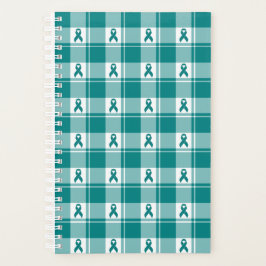 Agenda Cervical Cancer Awareness Plaid Planner, Teal