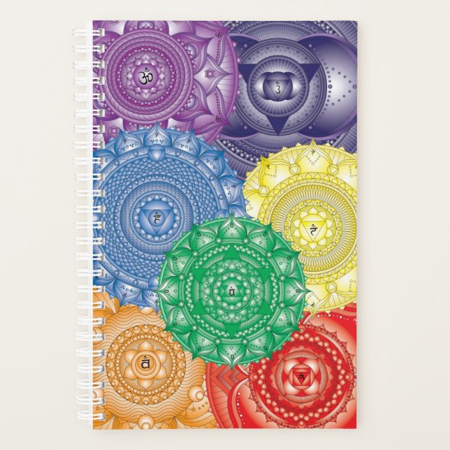 Agenda Chakra Collage Mandala Multicolor Planner (Anverso)