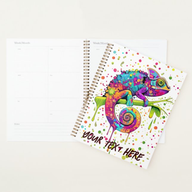 Agenda Chameleon Paint Stains Watercolor Style (Demostración)